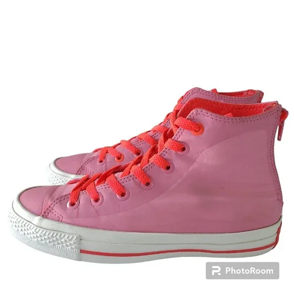 Converse Chuck Taylor Pink All Star Kids Size 5  Skater Shoes Sneakers 244249C - Picture 3 of 11